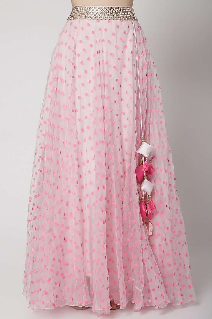 Soft Pink Embroidered Wedding Lehenga Set by Mint Blush at Pernia's Pop Up Shop