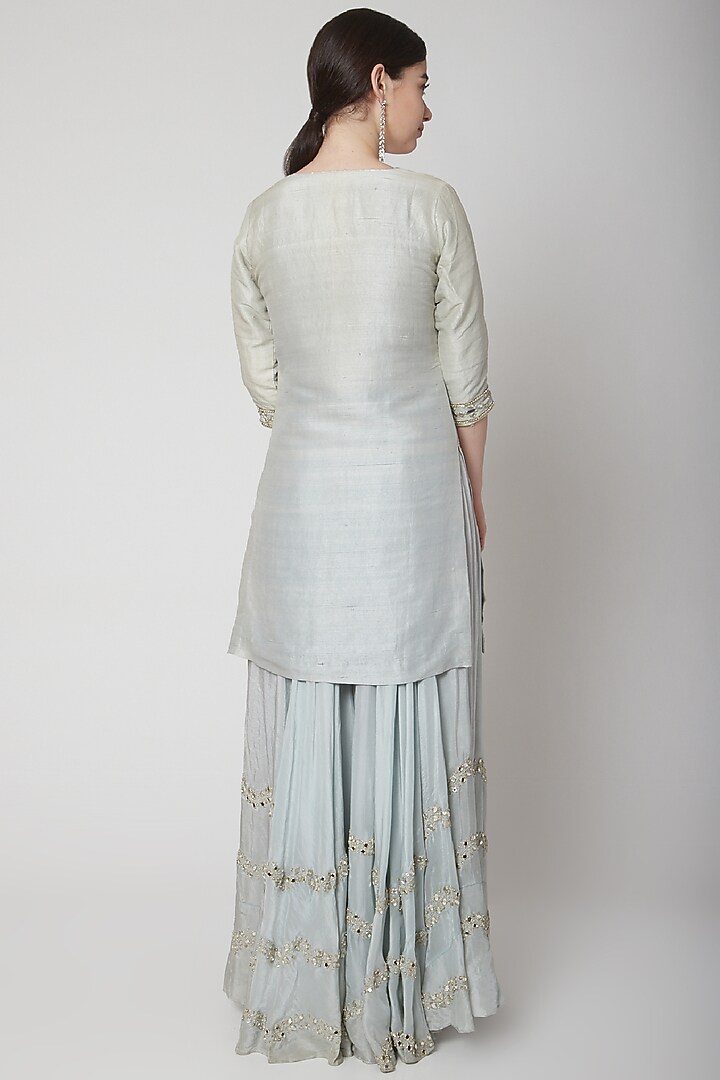 Powder Blue Embroidered Kurta Set by Mint Blush at Pernia's Pop Up Shop