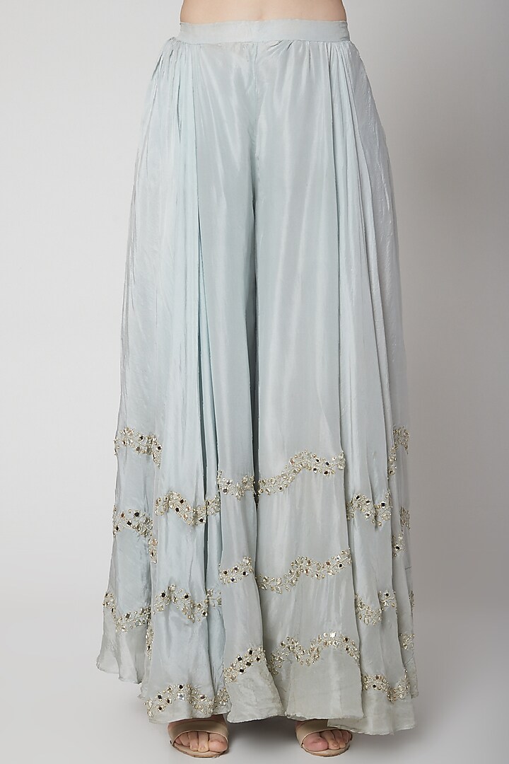 Powder Blue Embroidered Kurta Set by Mint Blush at Pernia's Pop Up Shop