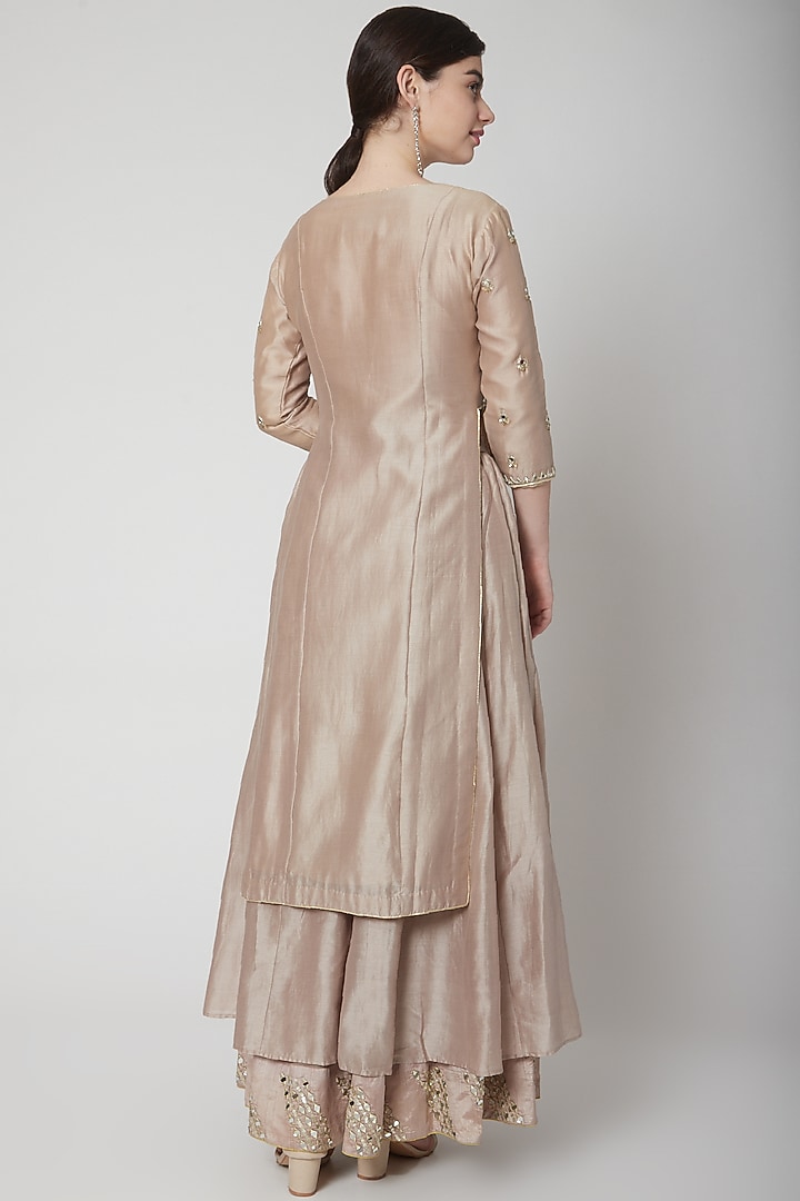 Blush Pink Embroidered & Layered Kurta Set by Mint Blush at Pernia's Pop Up Shop