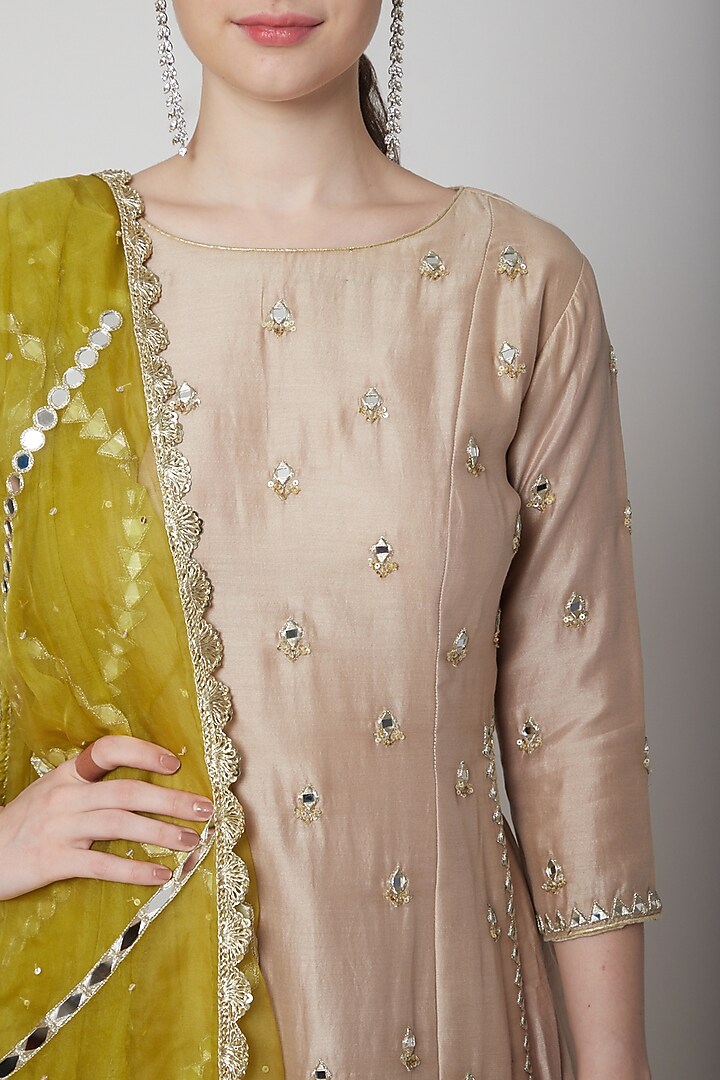 Blush Pink Embroidered & Layered Kurta Set by Mint Blush at Pernia's Pop Up Shop