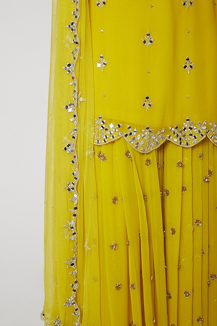 Deep Yellow Embroidered Kurta Set by Mint Blush at Pernia's Pop Up Shop
