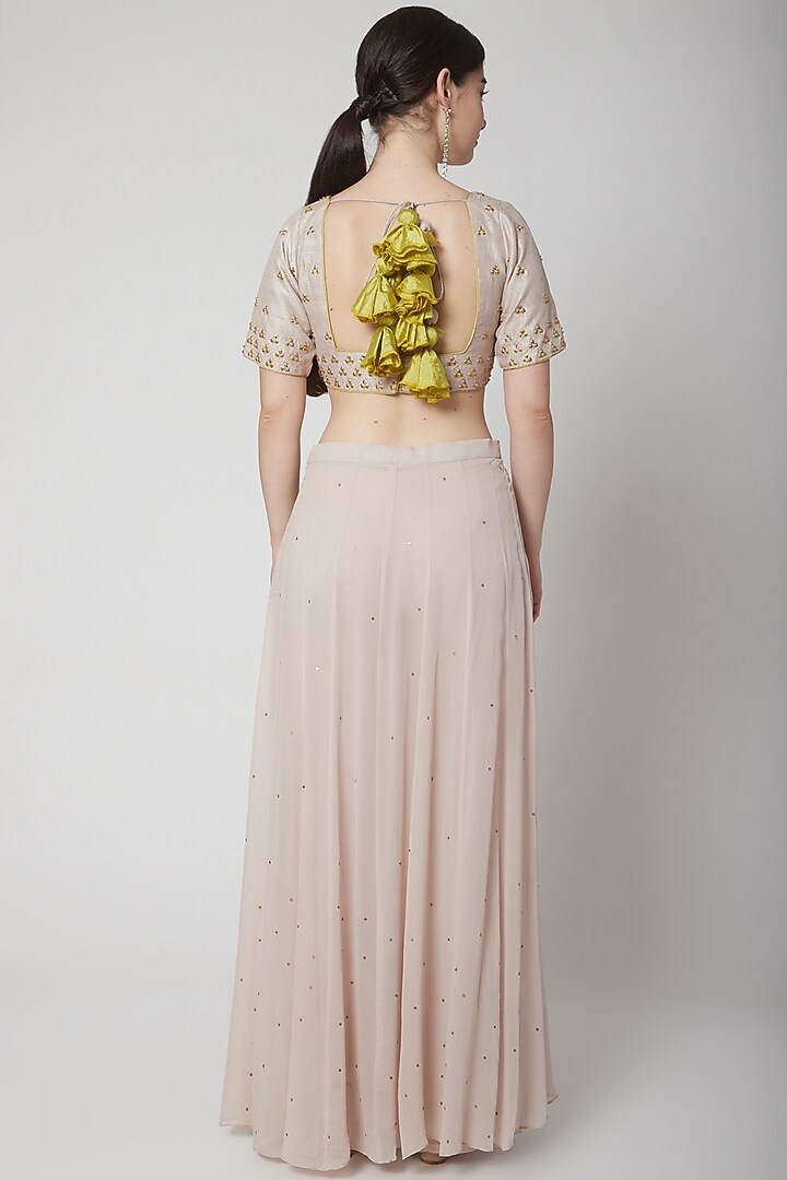 Blush Pink Embroidered Crop Top Set by Mint Blush at Pernia's Pop Up Shop