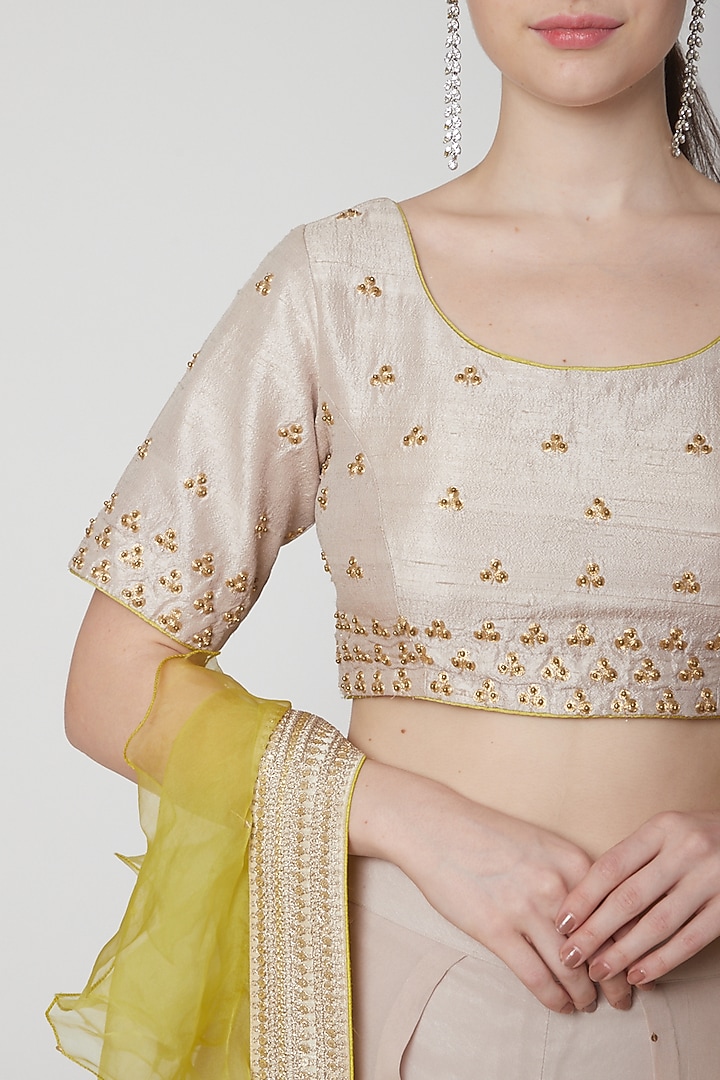 Blush Pink Embroidered Crop Top Set by Mint Blush at Pernia's Pop Up Shop