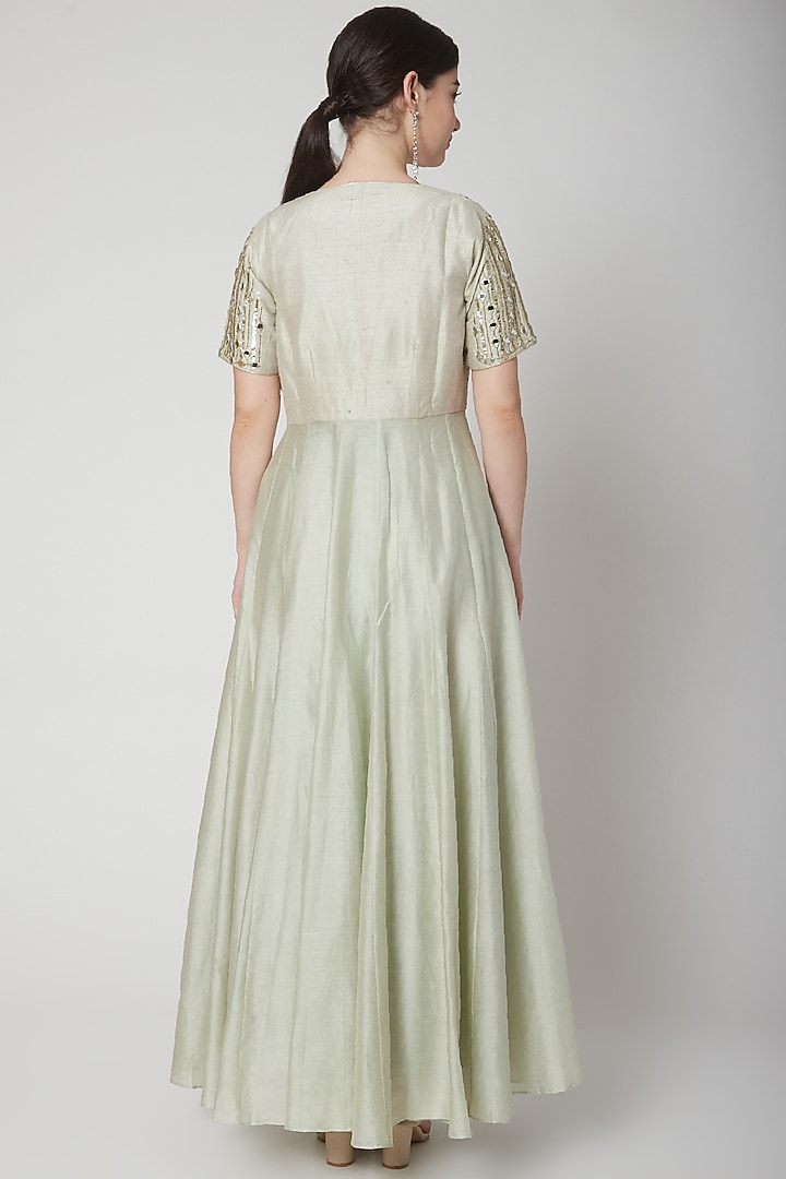 Mint Green Embroidered Kurta Set by Mint Blush at Pernia's Pop Up Shop