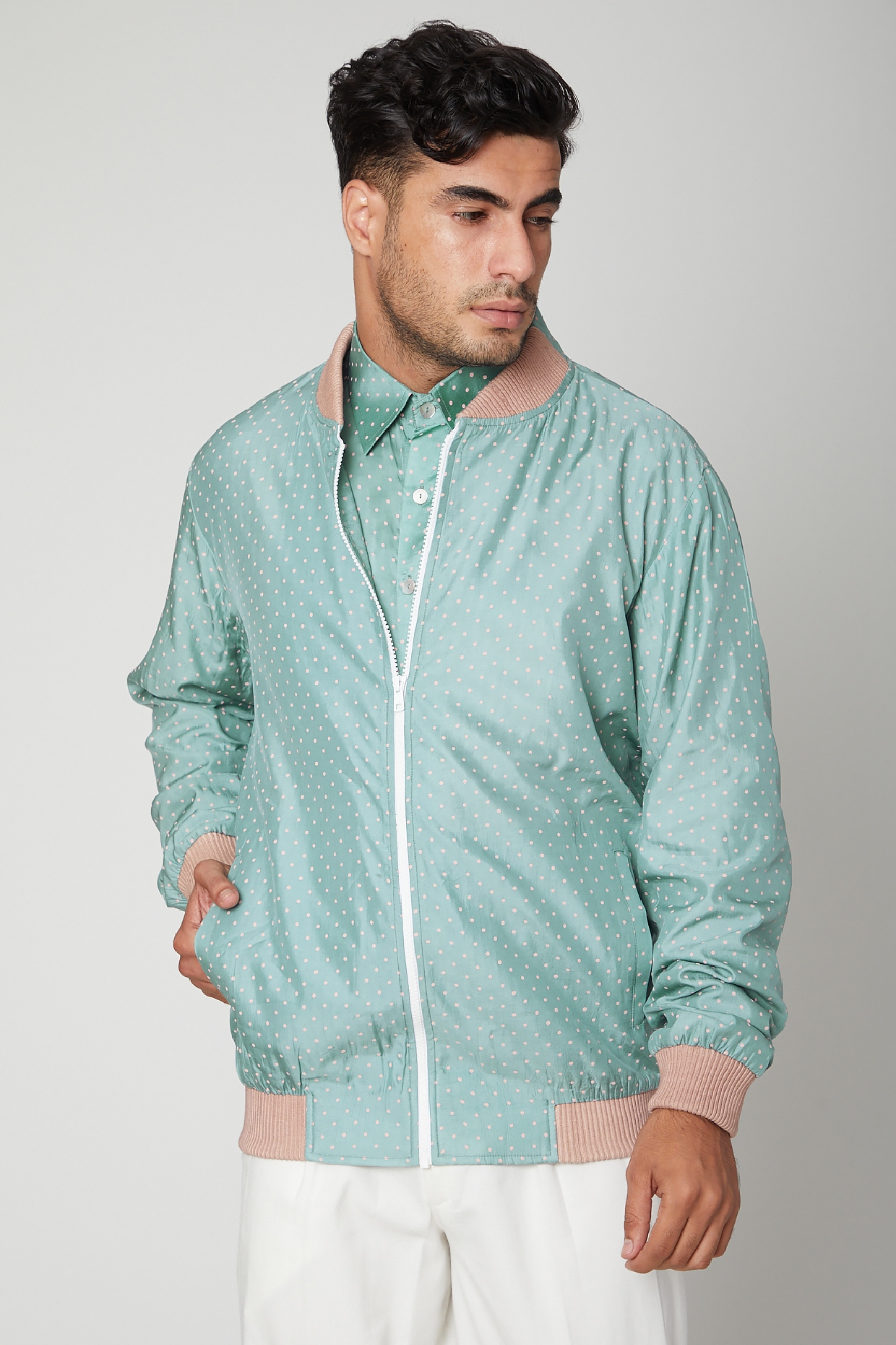 Mint green deals bomber jacket