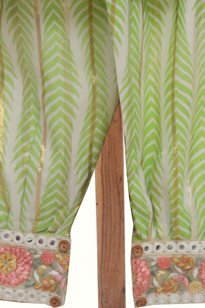 Light Green Cotton Printed Kurta Set For Girls by MINIME ORGANICS at Pernia's Pop Up Shop