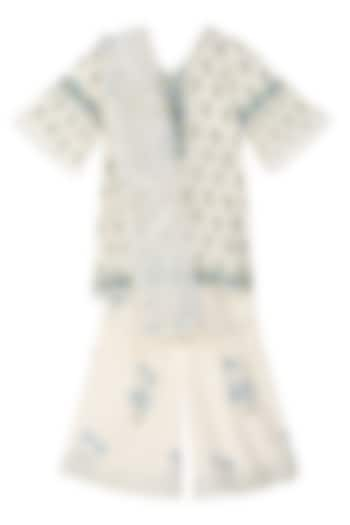 Off-White Cotton Sharara Set For Girls by MINIME ORGANICS