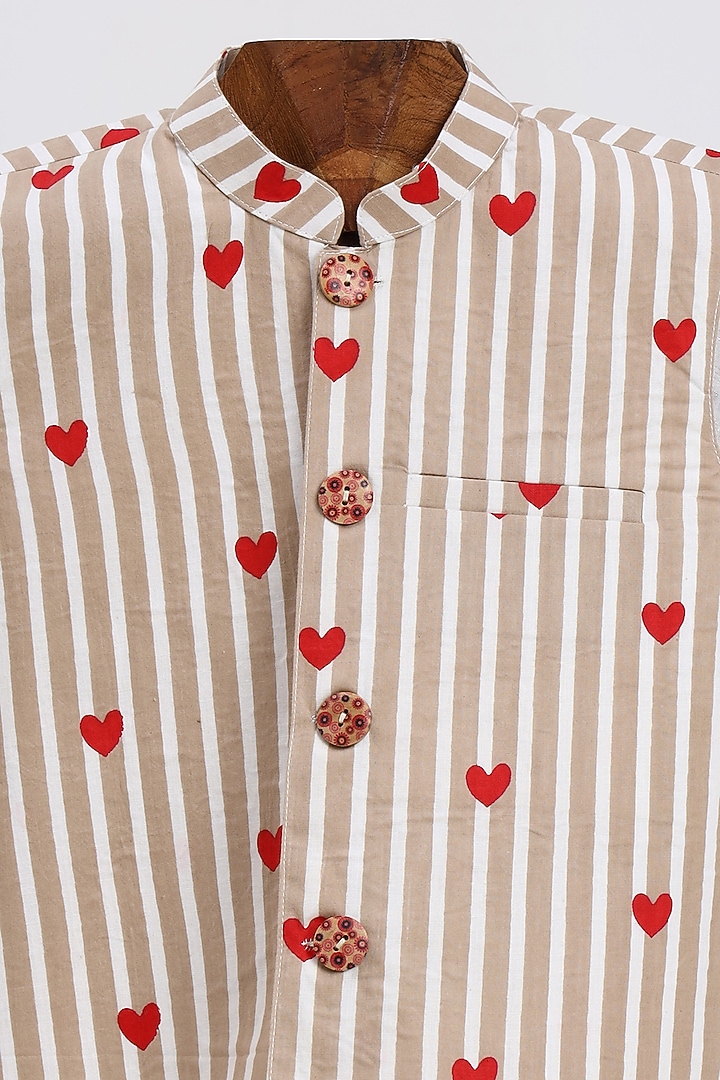 White Cotton Printed Jacket Set For Boys by MINIME ORGANICS at Pernia's Pop Up Shop