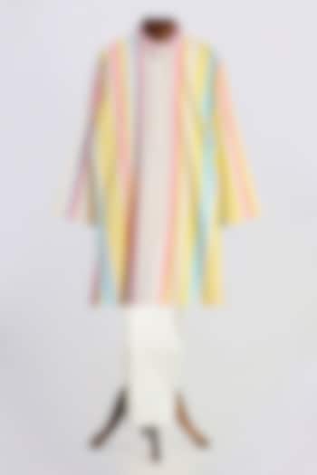Neon Cotton Embroidered Kurta Set For Boys by MINIME ORGANICS at Pernia's Pop Up Shop