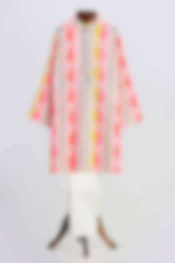 Neon Cotton Embroidered Kurta Set For Boys by MINIME ORGANICS at Pernia's Pop Up Shop