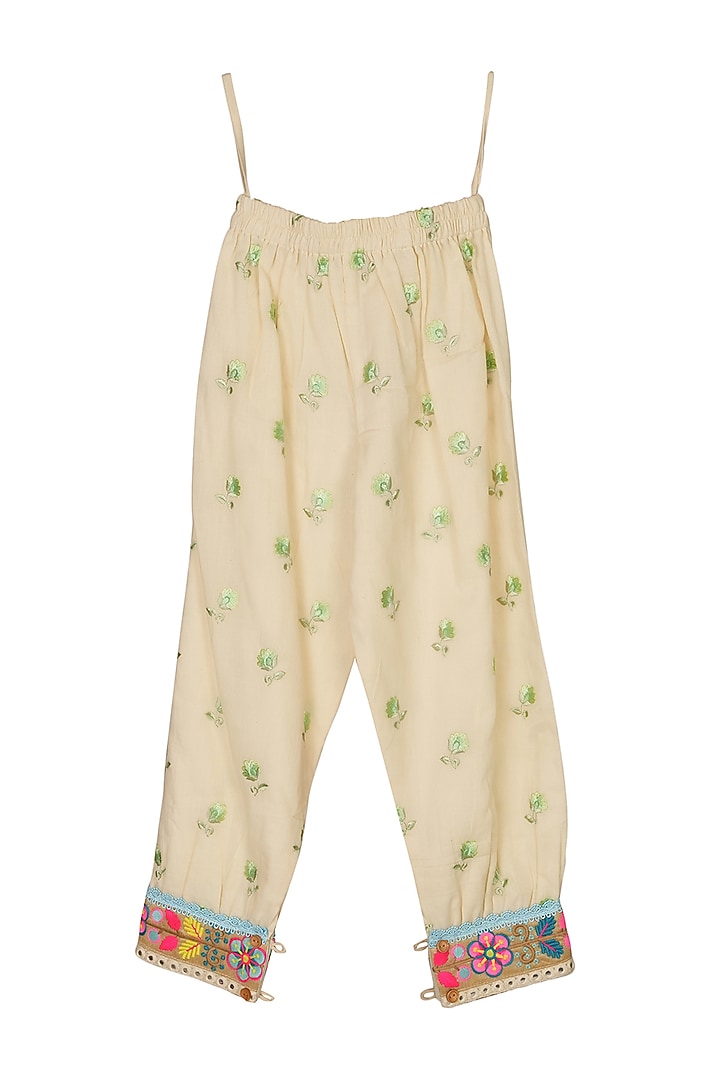 Cream Cotton Printed Kurta Set For Girls by MINIME ORGANICS at Pernia's Pop Up Shop