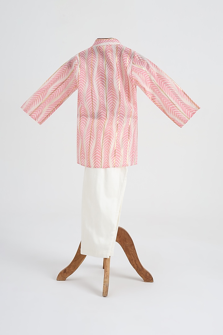 Pink Cotton Kurta Set For Boys by MINIME ORGANICS at Pernia's Pop Up Shop