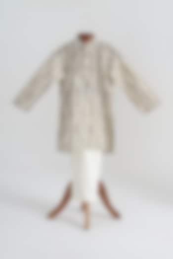 Grey Cotton Kurta Set For Boys by MINIME ORGANICS at Pernia's Pop Up Shop