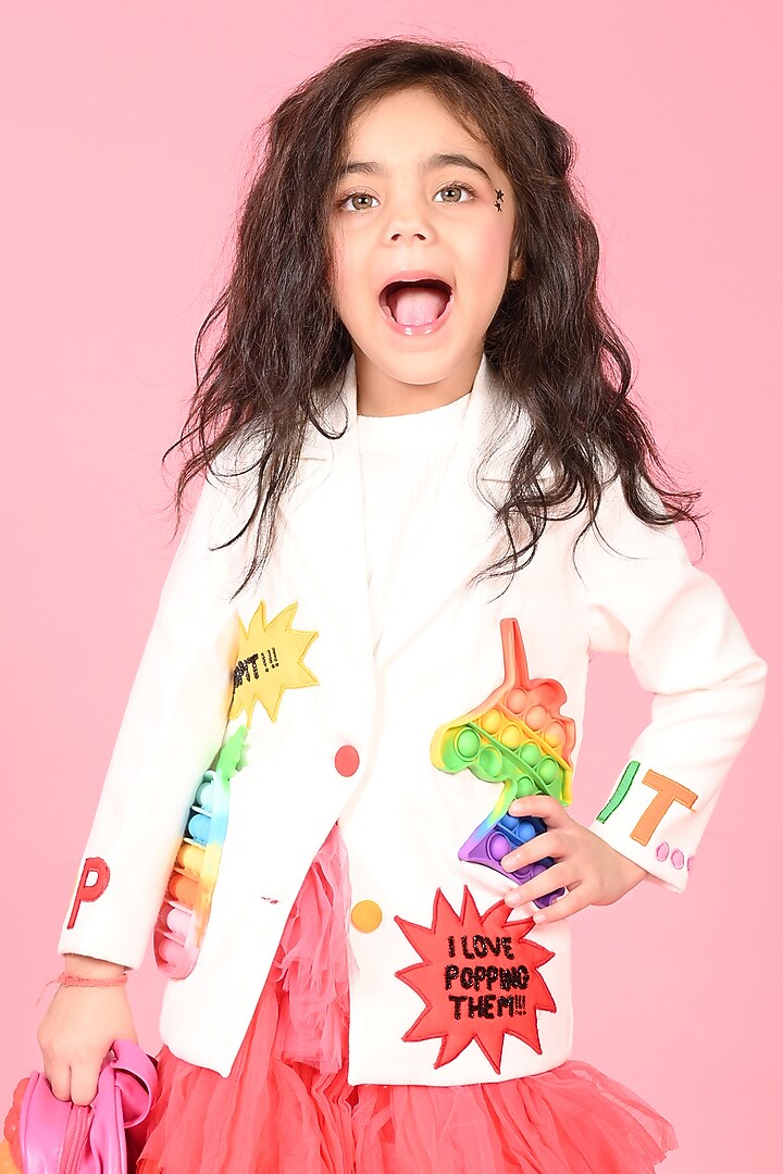 Multi-Colored Net & Japanese Fabric Skirt Set For Girls by MISS NAKHREBAAZ at Pernia's Pop Up Shop