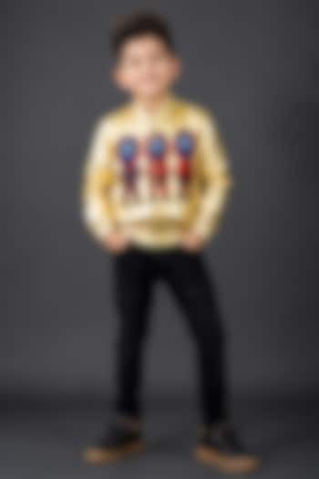 Golden Japanese Squid Game Bomber Jacket For Boys by MISS NAKHREBAAZ at Pernia's Pop Up Shop