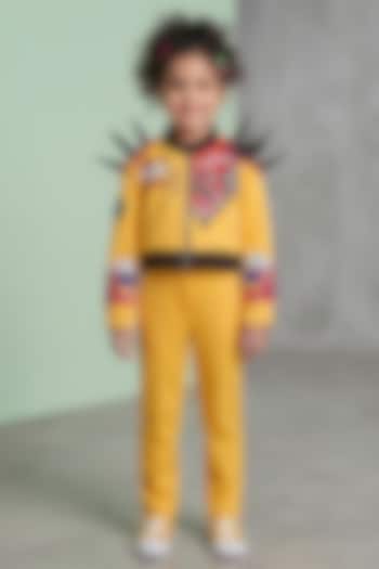 Yellow & Black Japanese Co-Ord Set For Girls by MISS NAKHREBAAZ at Pernia's Pop Up Shop