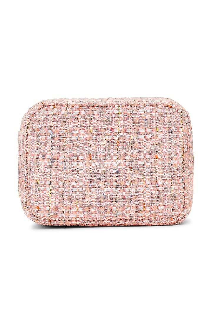 Pink Tweed & Faux Leather Mini Crossbody Bag by Miraggio at Pernia's Pop Up Shop