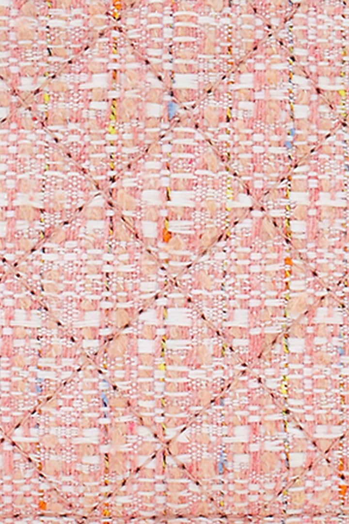 Pink Tweed & Faux Leather Mini Crossbody Bag by Miraggio at Pernia's Pop Up Shop