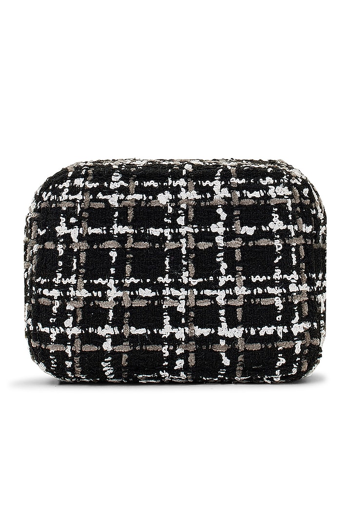 Black Tweed & Faux Leather Mini Crossbody Bag by Miraggio at Pernia's Pop Up Shop