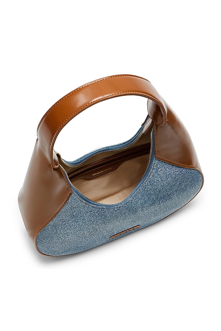 Blue & Brown Denim Shoulder Bag by Miraggio at Pernia's Pop Up Shop