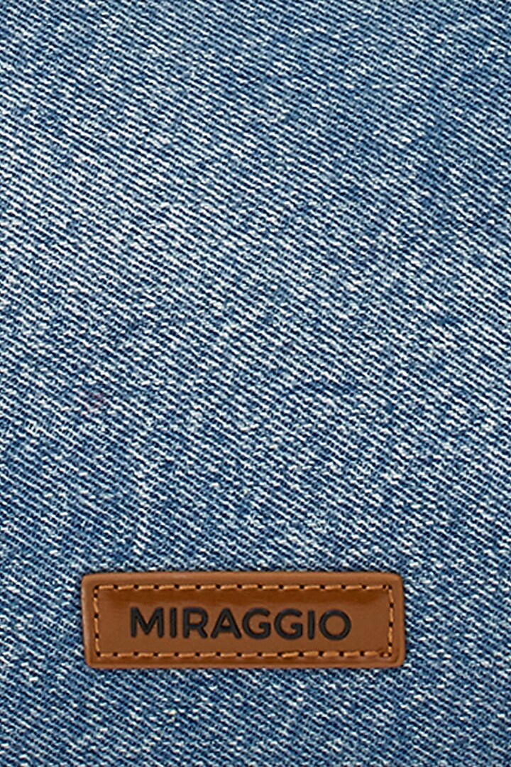 Blue & Brown Denim Shoulder Bag by Miraggio at Pernia's Pop Up Shop