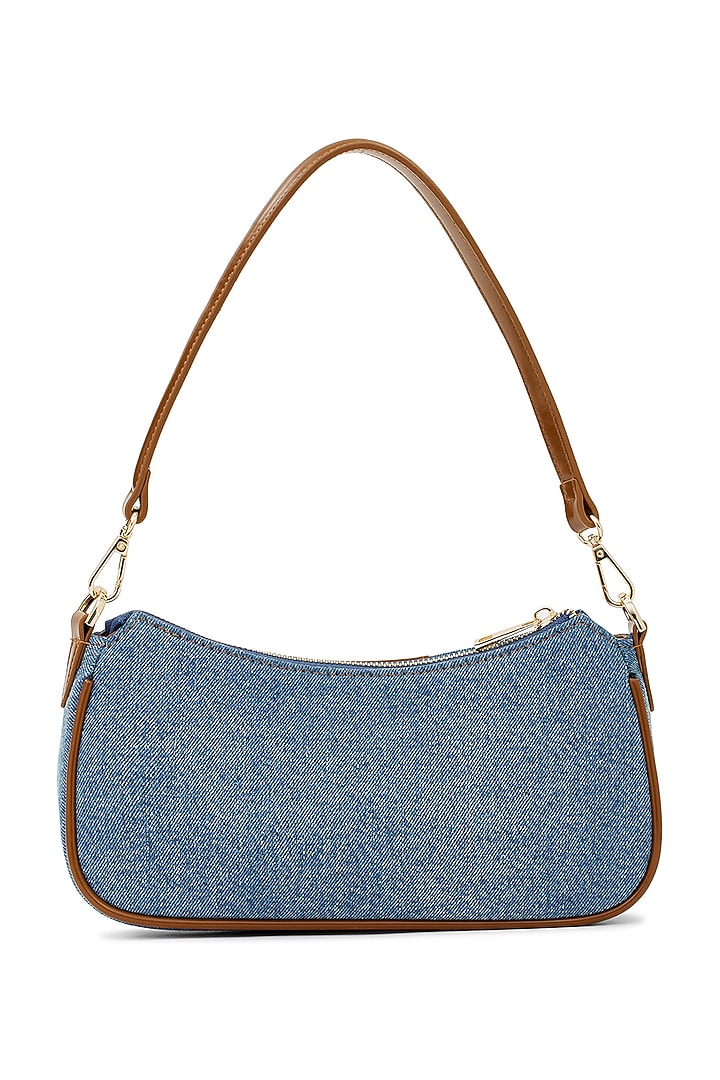 Blue & Brown Denim Shoulder Bag by Miraggio at Pernia's Pop Up Shop