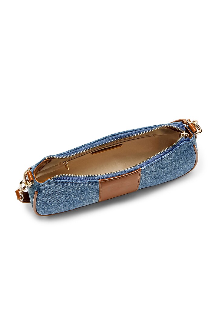Blue & Brown Denim Shoulder Bag by Miraggio at Pernia's Pop Up Shop