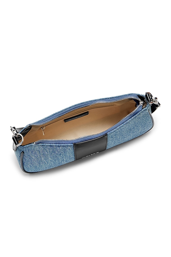 Blue & Black Denim Shoulder Bag by Miraggio at Pernia's Pop Up Shop