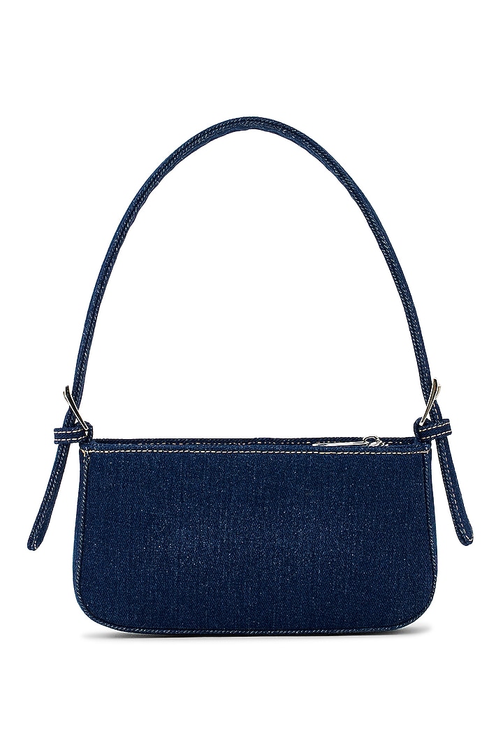 Blue Denim & Faux Leather Shoulder Bag by Miraggio at Pernia's Pop Up Shop