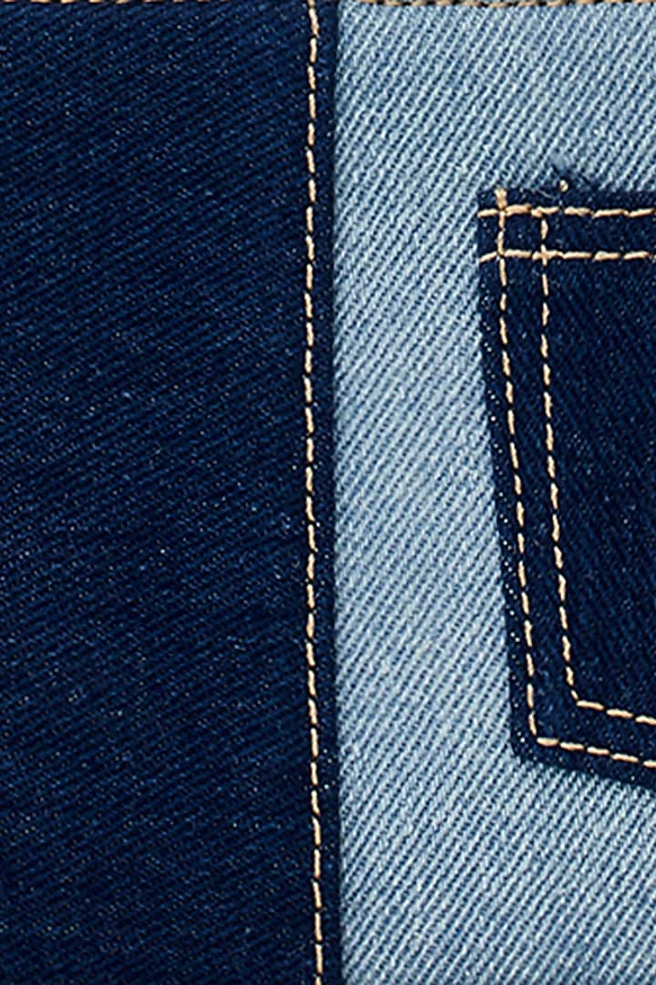 Blue Denim & Faux Leather Shoulder Bag by Miraggio at Pernia's Pop Up Shop