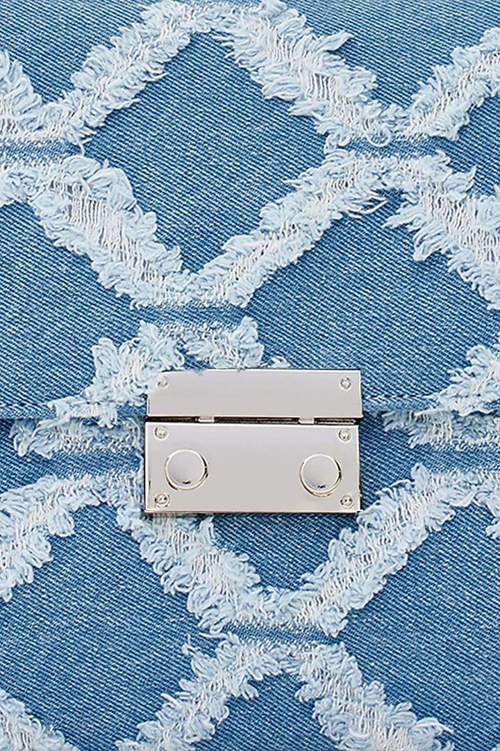 Blue Denim & Faux Leather Shoulder Bag by Miraggio at Pernia's Pop Up Shop