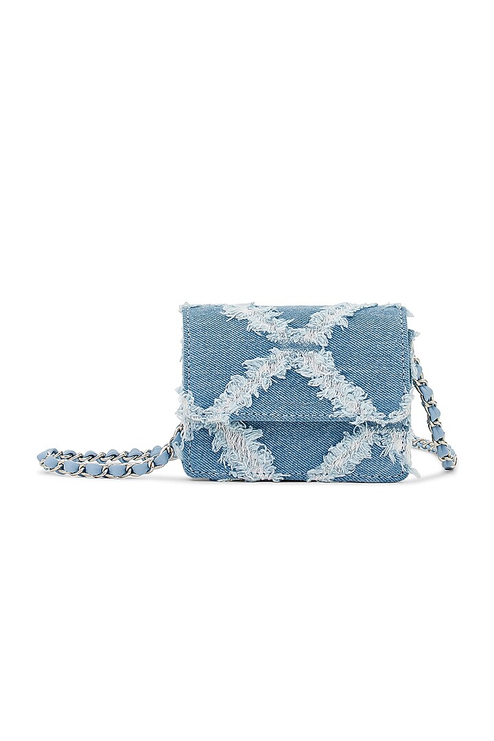 Blue Denim & Faux Leather Mini Crossbody Bag by Miraggio at Pernia's Pop Up Shop