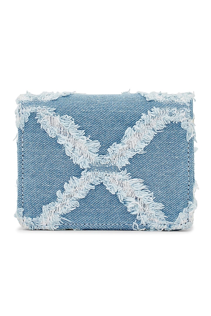 Blue Denim & Faux Leather Mini Crossbody Bag by Miraggio at Pernia's Pop Up Shop