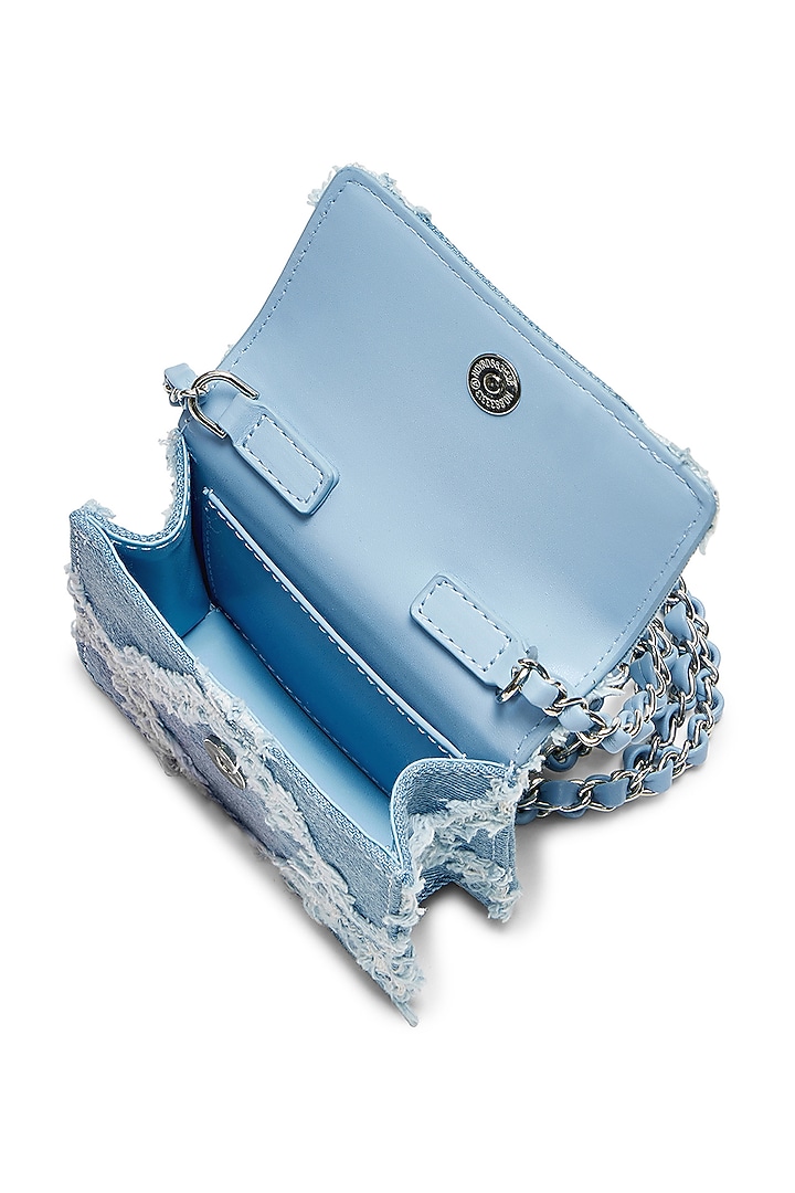 Blue Denim & Faux Leather Mini Crossbody Bag by Miraggio at Pernia's Pop Up Shop