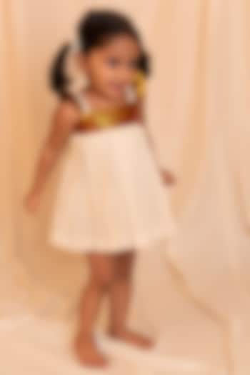 Cream Pure Handloom Cotton Dress For Girls by Mirali