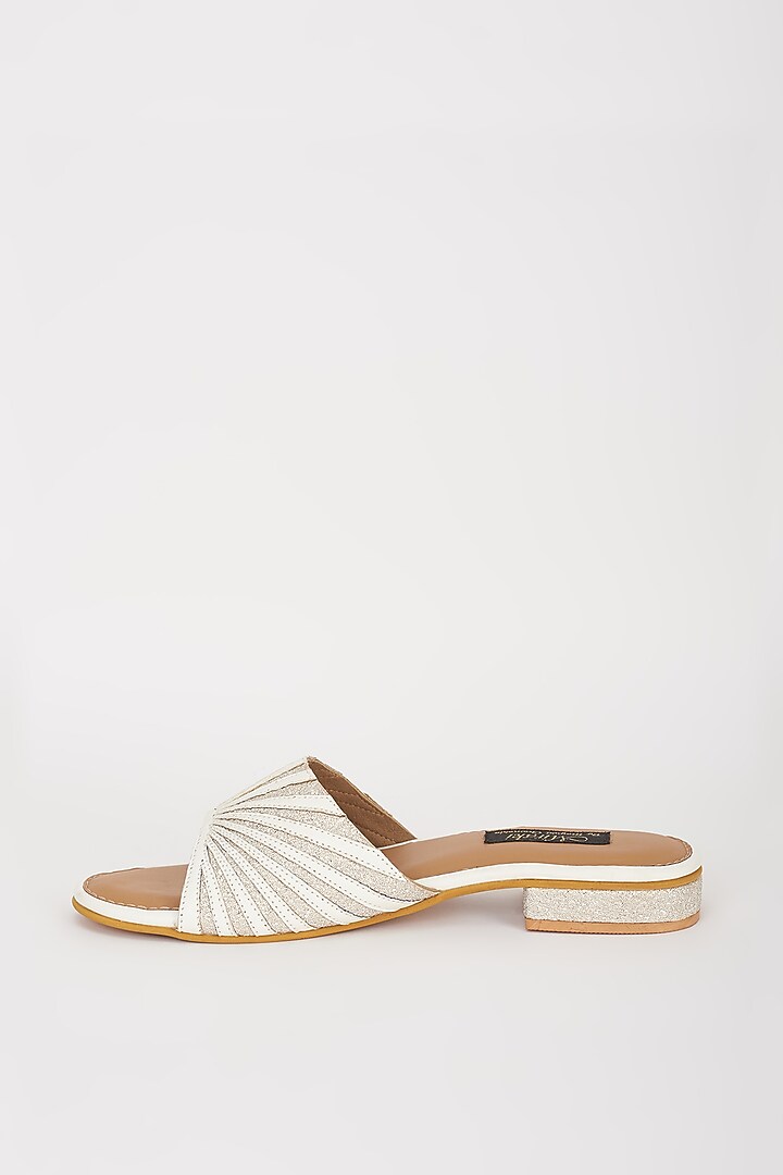 White Vegan Leather Flats by Miraki at Pernia's Pop Up Shop