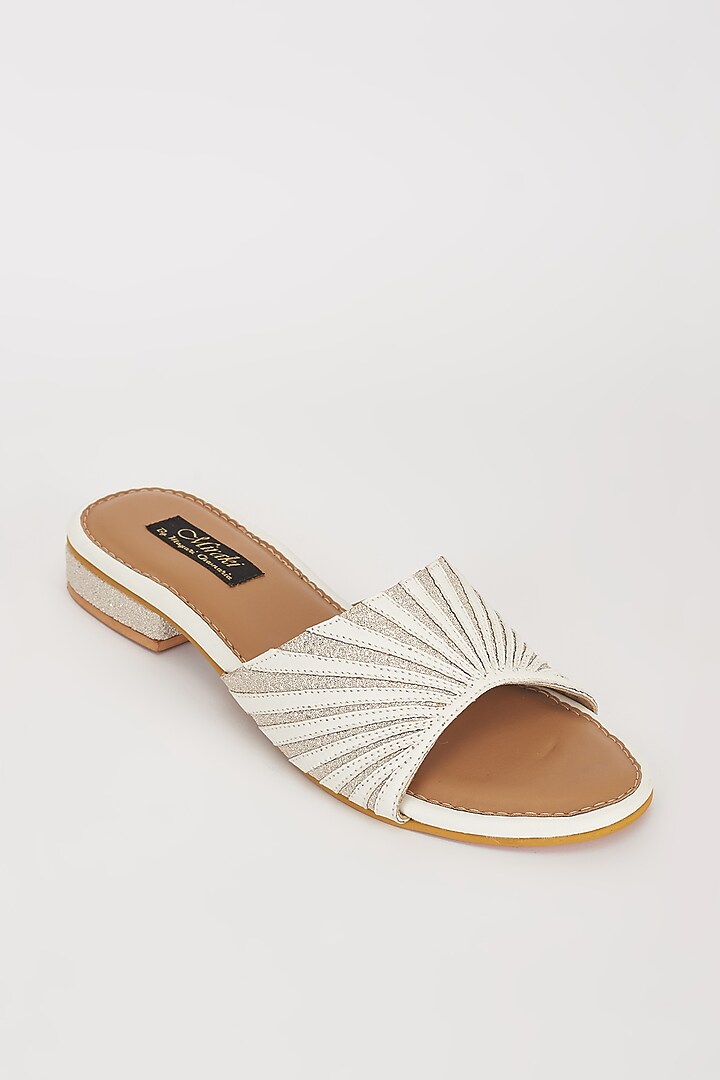 White Vegan Leather Flats by Miraki at Pernia's Pop Up Shop