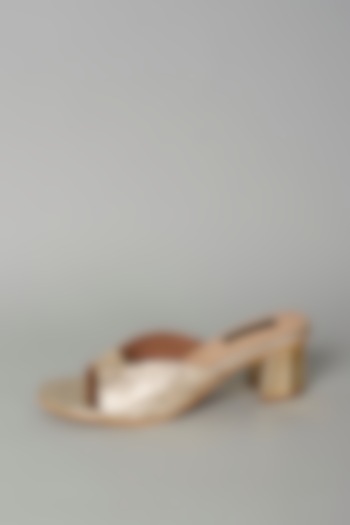 Gold Vegan Leather Sandals by Miraki