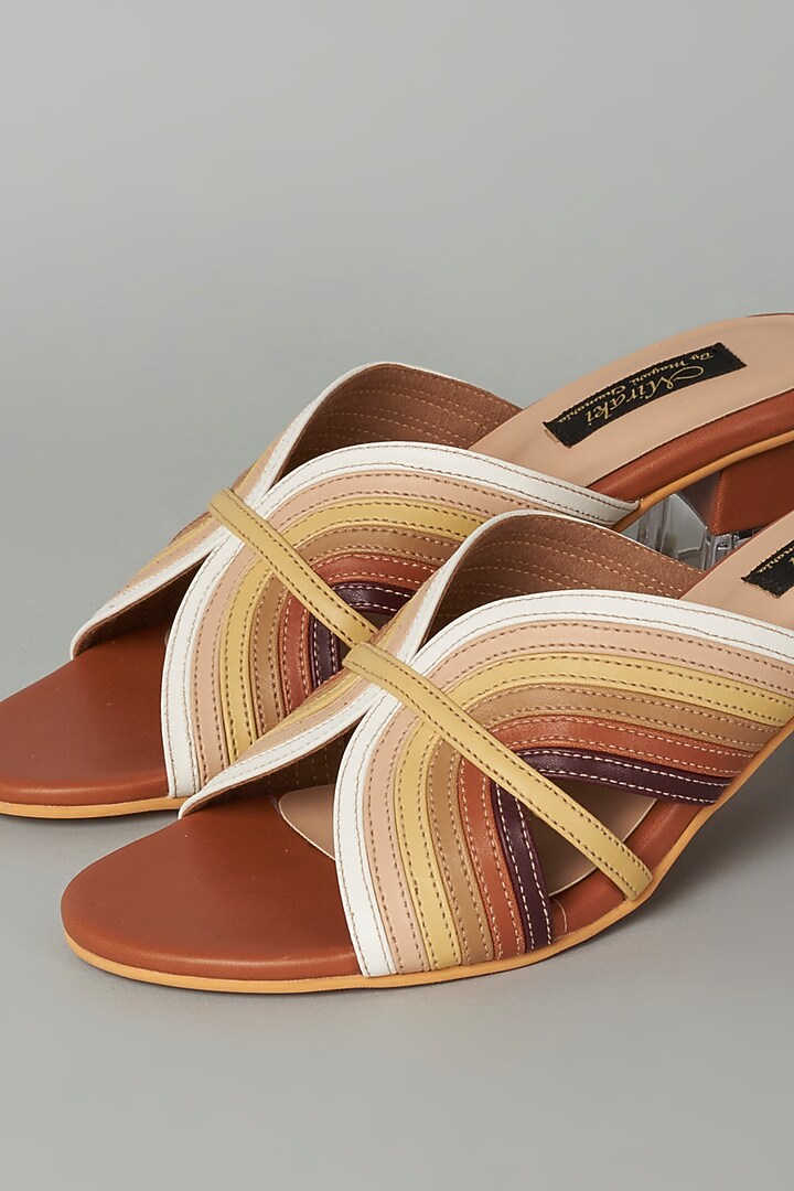 Multi-Coloured Vegan Leather Sandals by Miraki at Pernia's Pop Up Shop