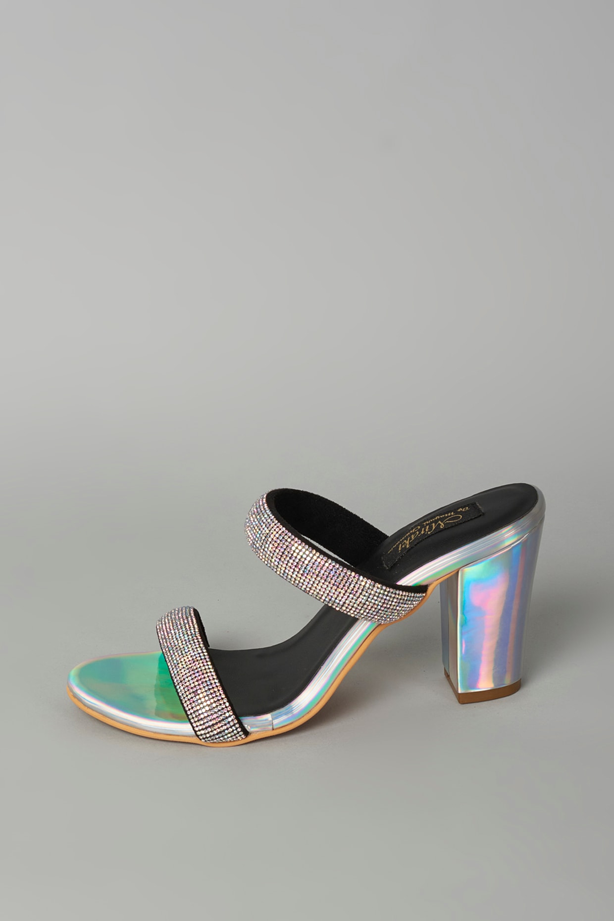 Silver holographic clearance heels