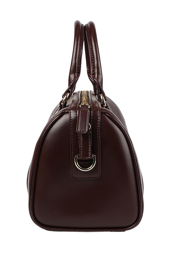 Maroon Vegan Leather Crossbody Duffel Bag by MIR KASH at Pernia's Pop Up Shop