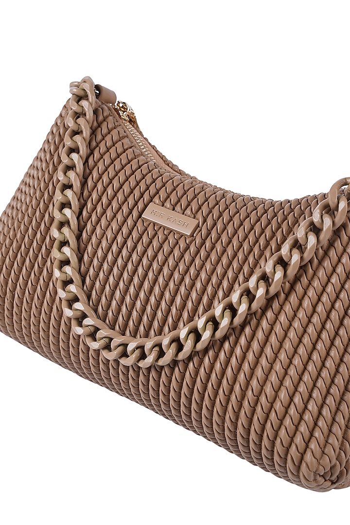 Nude Vegan Leather Shoulder Bag by MIR KASH at Pernia's Pop Up Shop