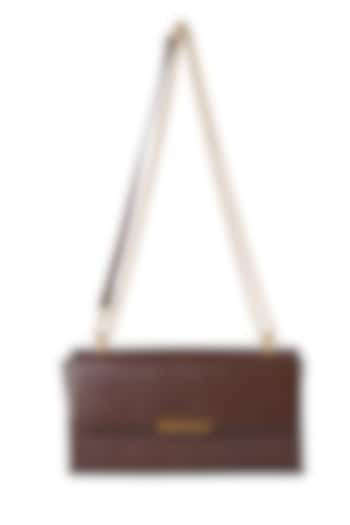 Brown PU Leather Crossbody Bag by MIR KASH at Pernia's Pop Up Shop