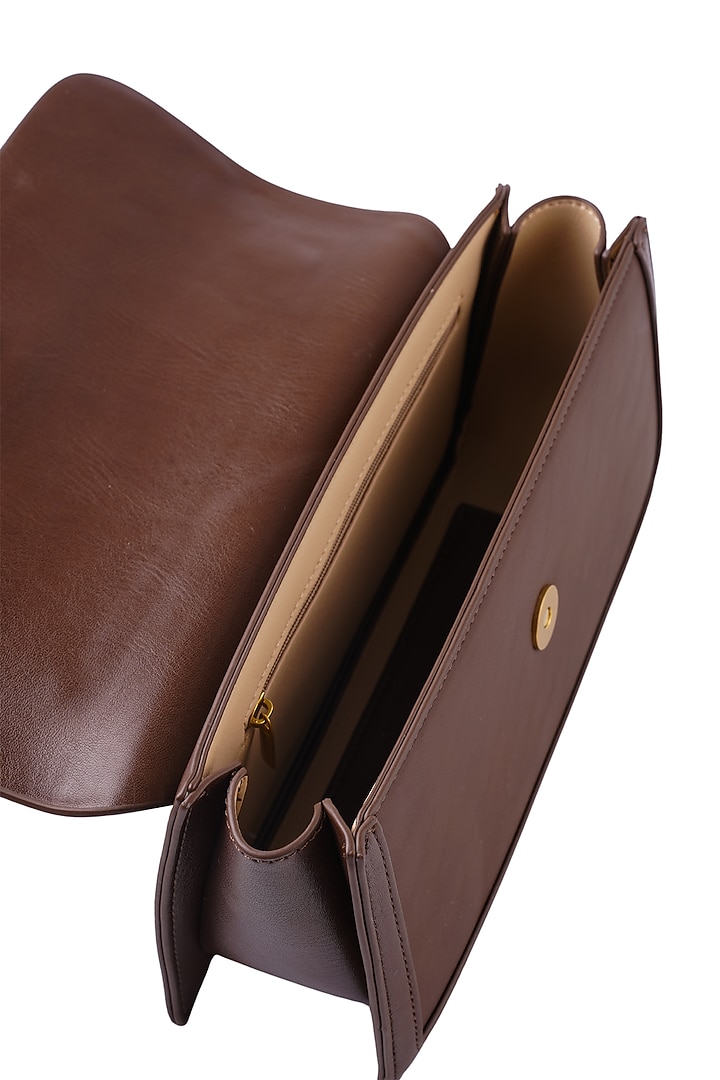 Brown PU Leather Crossbody Bag by MIR KASH at Pernia's Pop Up Shop