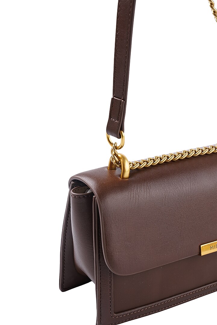 Brown PU Leather Crossbody Bag by MIR KASH at Pernia's Pop Up Shop