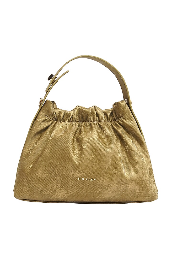 Olive Green Velvet Scrunchy Bag by MIR KASH at Pernia's Pop Up Shop