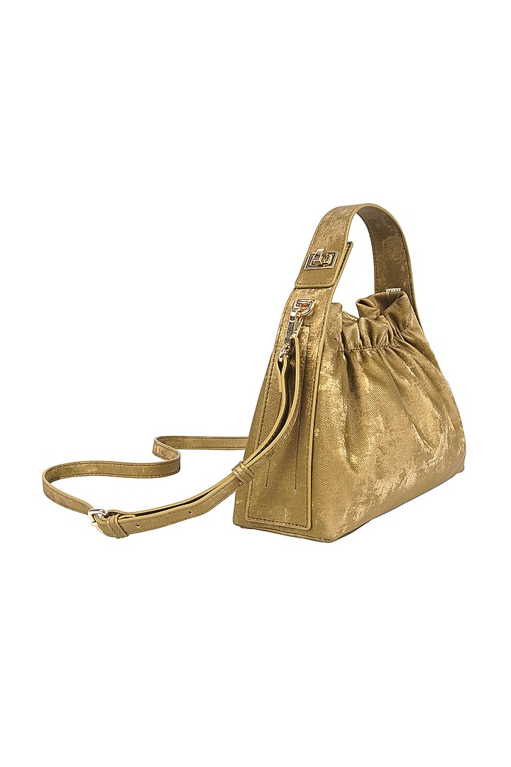 Olive Green Velvet Scrunchy Bag by MIR KASH at Pernia's Pop Up Shop