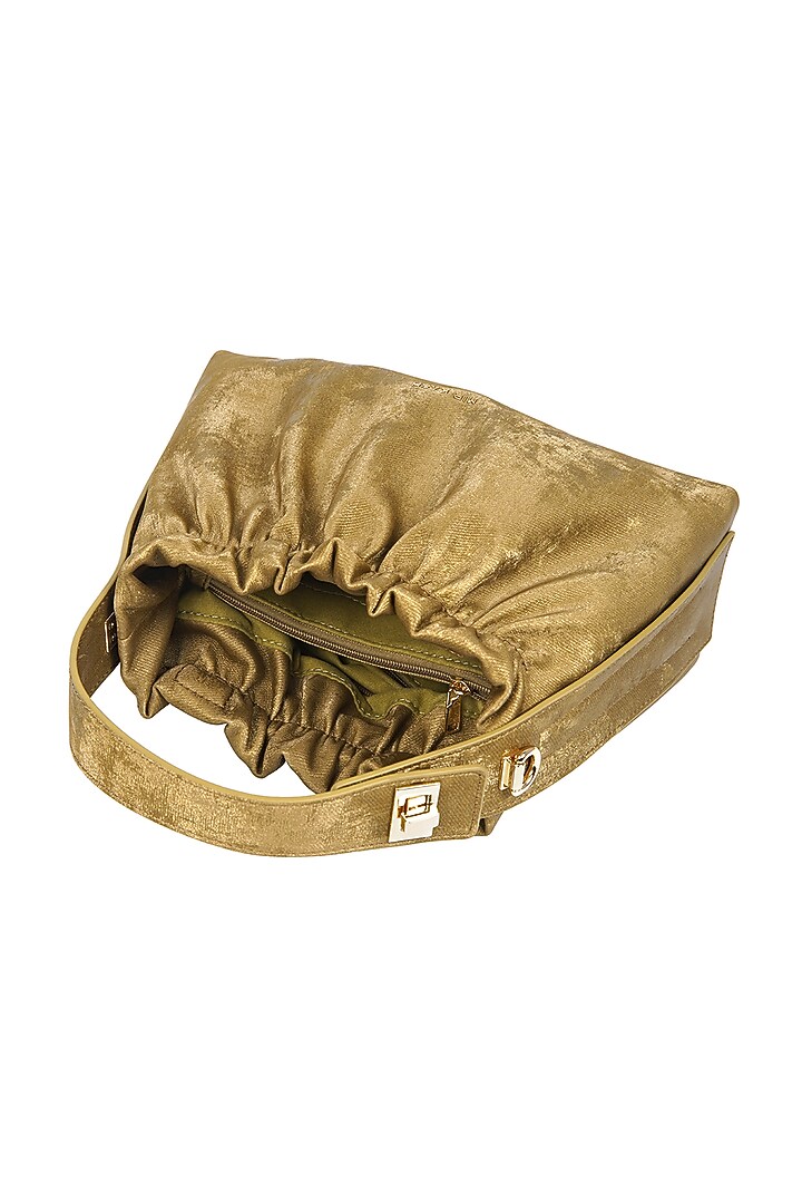 Olive Green Velvet Scrunchy Bag by MIR KASH at Pernia's Pop Up Shop