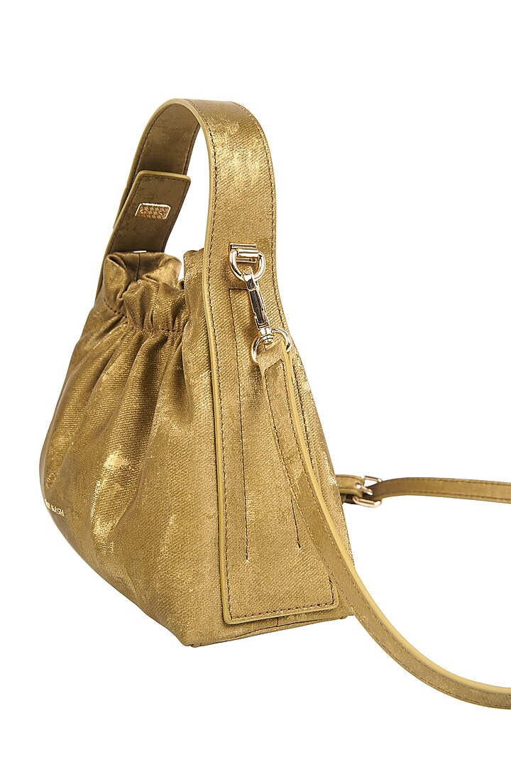 Olive Green Velvet Scrunchy Bag by MIR KASH at Pernia's Pop Up Shop